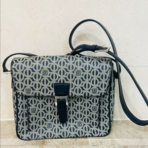 루이까또즈 여성 패턴 캔버스 가죽 메신저 크로스 핸드백