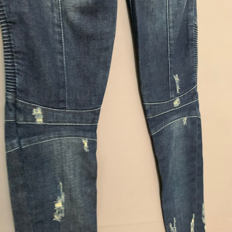 34 발망 데미지 바이커 스판 지퍼 데님 청바지 이미지