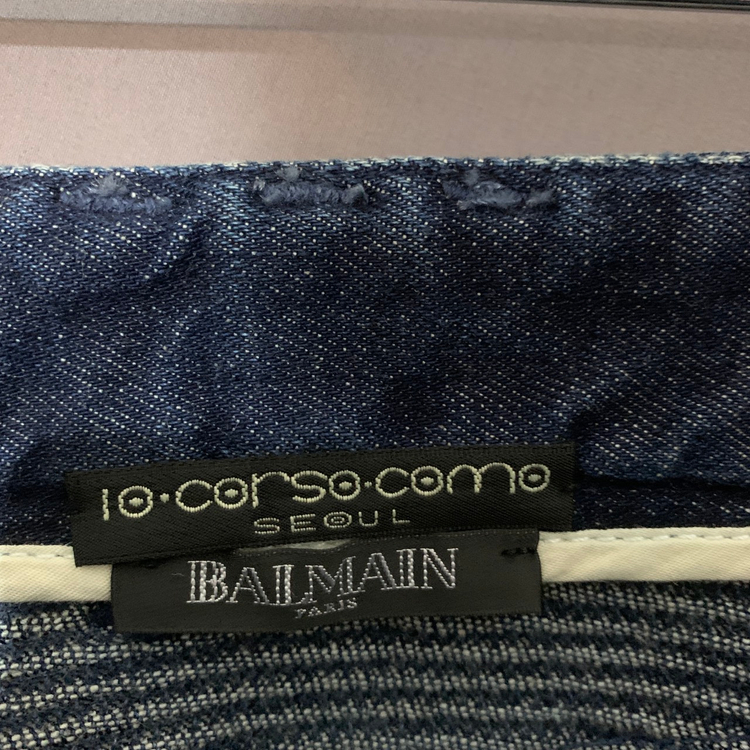 34 발망 데미지 바이커 스판 지퍼 데님 청바지 이미지