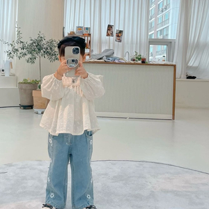 아기옷(블라우스+데님팬츠) 세트 일괄판매(100)