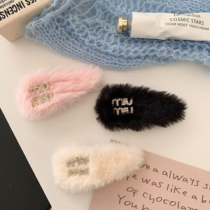 미우미우 귀여운 푹신 머리핀 3종 한세트