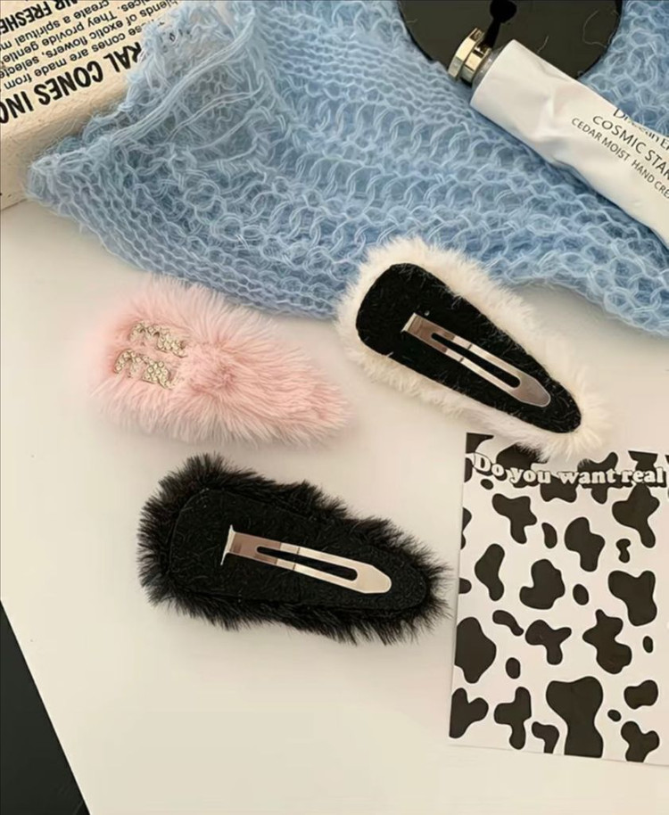 미우미우 귀여운 푹신 머리핀 3종 한세트--4