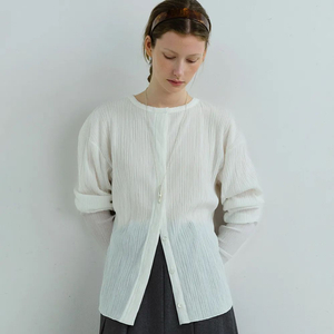 아우브아워 hidden pleats blouse (white)
