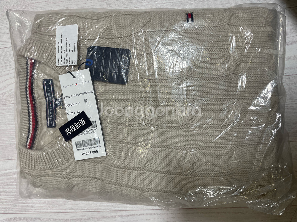 새상품 타미힐피거 꽈배기 니트--2