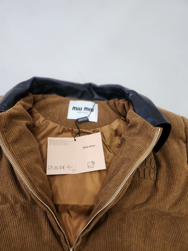 미우 코듀로이 구스패딩--2