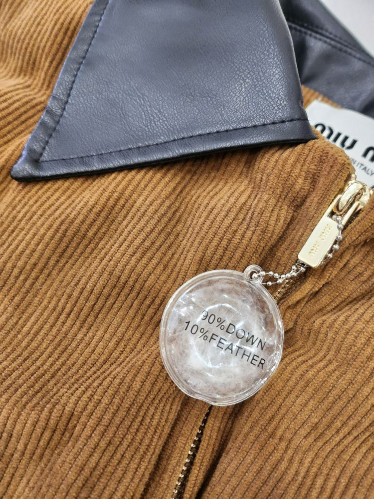 미우 코듀로이 구스패딩--5