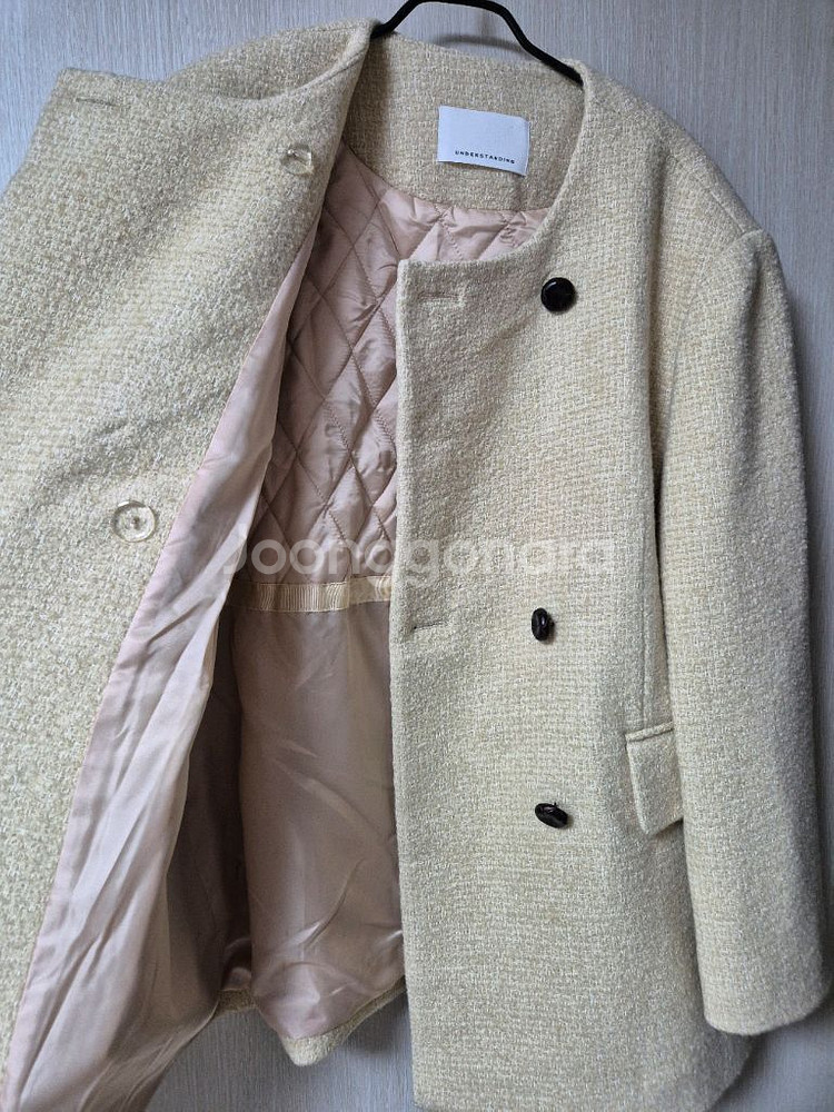 언더스탠딩 뉴 마랑 하프코트 겨울코트 (베이지)--6