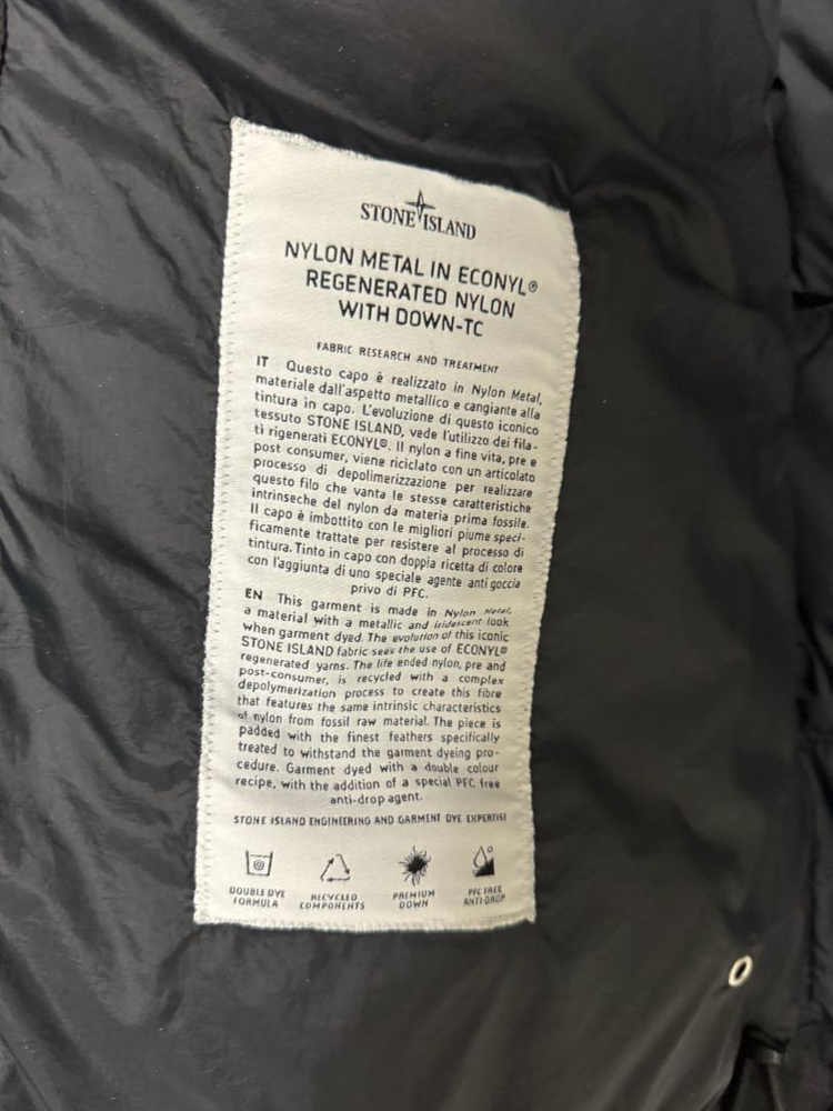 [XL] 스톤아일랜드 24FW 나일론메탈 후드 블랙 패딩 (국내매장판)--4