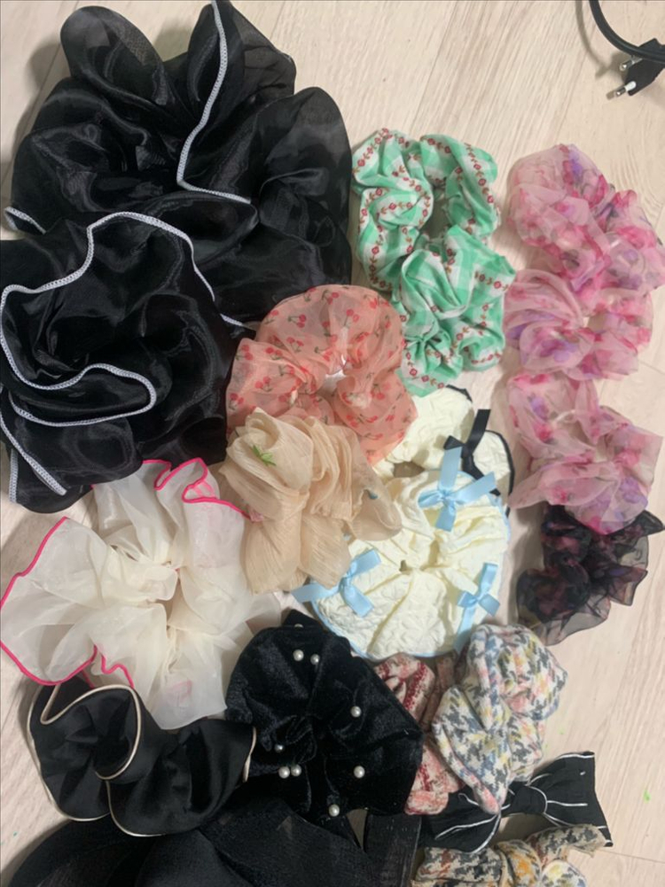 폐업정리 일괄판매 헤어 스크런치17종 리본핀6종 리본머리띠 3종--2