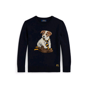 폴로 보이즈 도그 인타르시아 코튼 스웨터 새제품