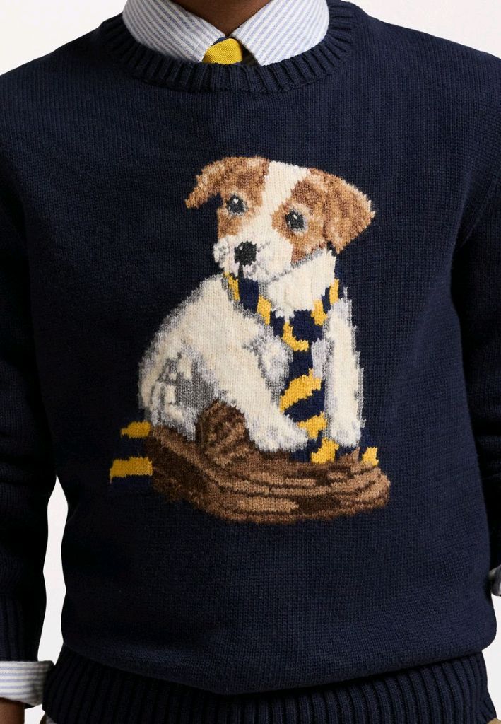 폴로 보이즈 도그 인타르시아 코튼 스웨터 새제품--3