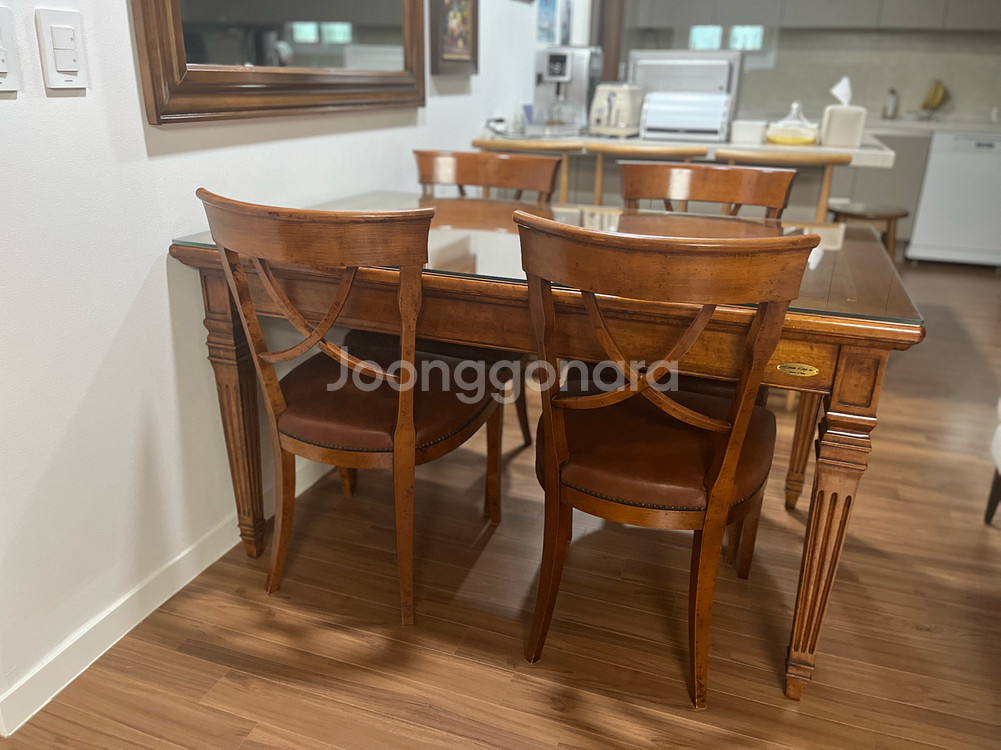 아르데코 이태리 수입가구 식탁 의자 세트--2