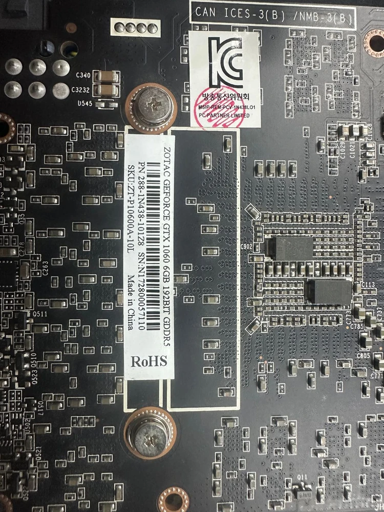 조텍 GTX 1060 6G 그래픽 카드 판매합니다 이미지