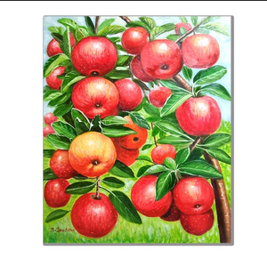 빨강사과 한가득 유화작품