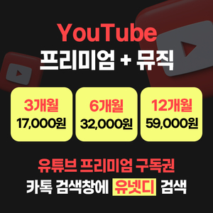 유튜브 프리미엄 무광고 이용 서비스 (3·6·12개월)