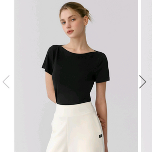 젝시믹스 수피마 보트넥 숏슬리브 블랙 상의 xxl