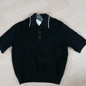 vov 반팔 카라 니트 블랙 새상품