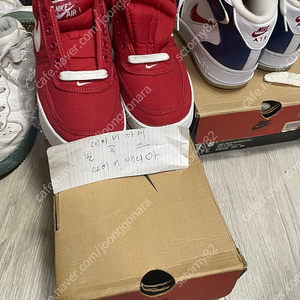 나이키 애어포스 1 빨흰 cvs 완창 신품 이미지