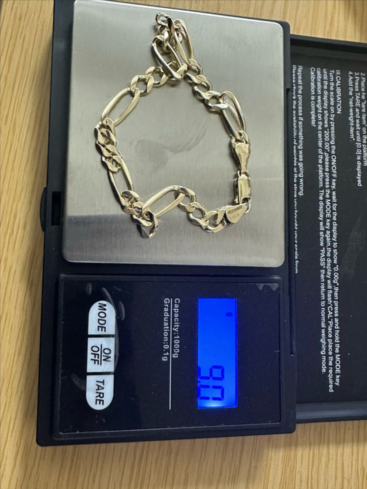 14k 골드 체인 팔찌 9g--3