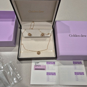 골든듀 해피블룸 3 로골 목걸이 귀걸이 세트