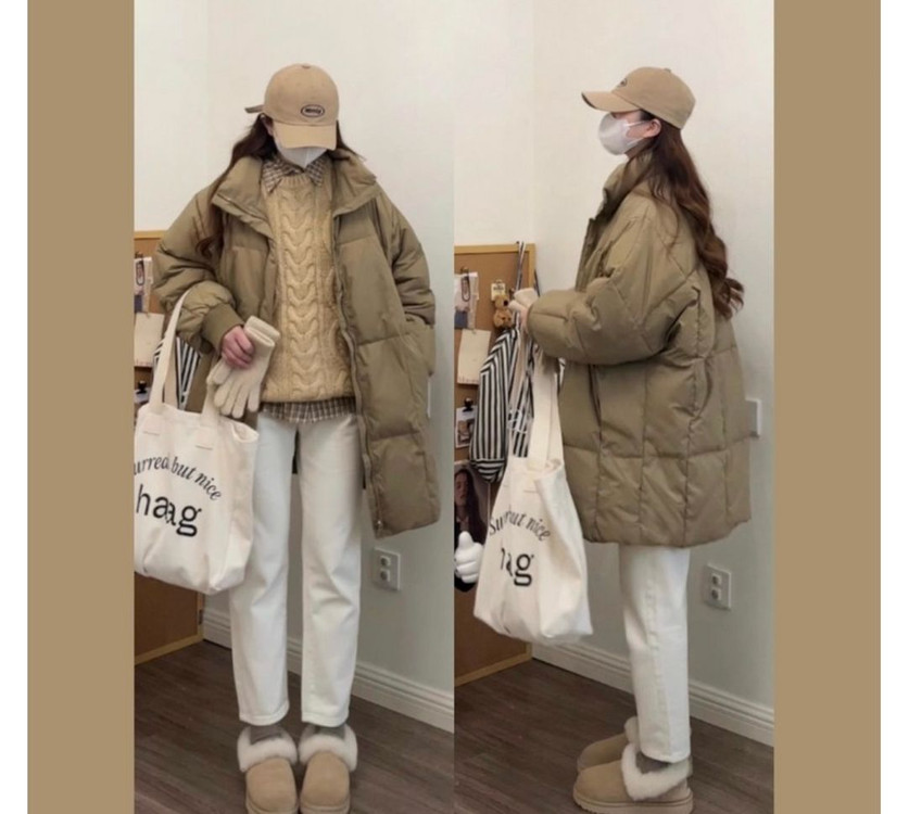 새옷 오버핏 박시핏 롱 야상형 패딩 프리사이즈sm--8