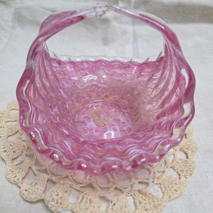 무라노글라스 핑크 바구니