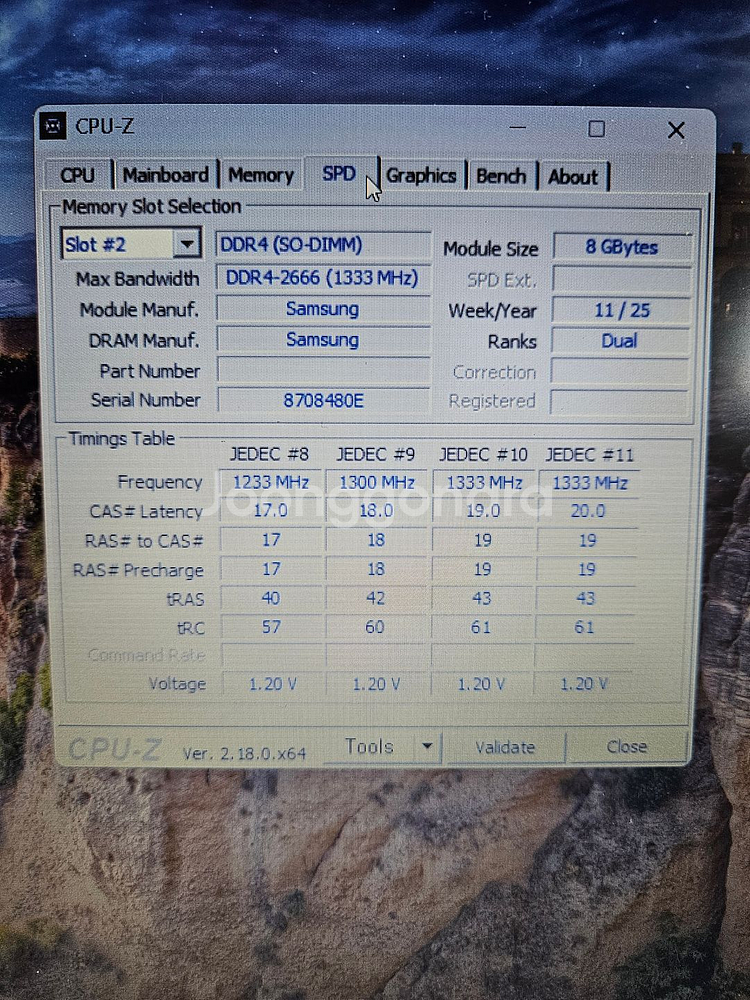 삼성 칩 노트북 램 8기가 DDR4 8GB PC4-19200 2400MHz RAM 메모리 판매합니다--2