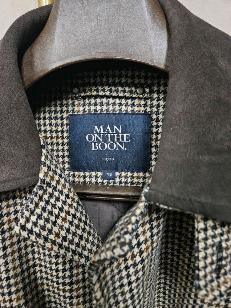 맨온더분 하운드체크 벨트 자켓48사이즈--7