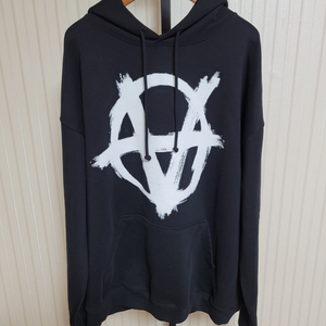 베트멍 블랙 아나키 레터링 오버핏 후드티셔츠 S 이미지
