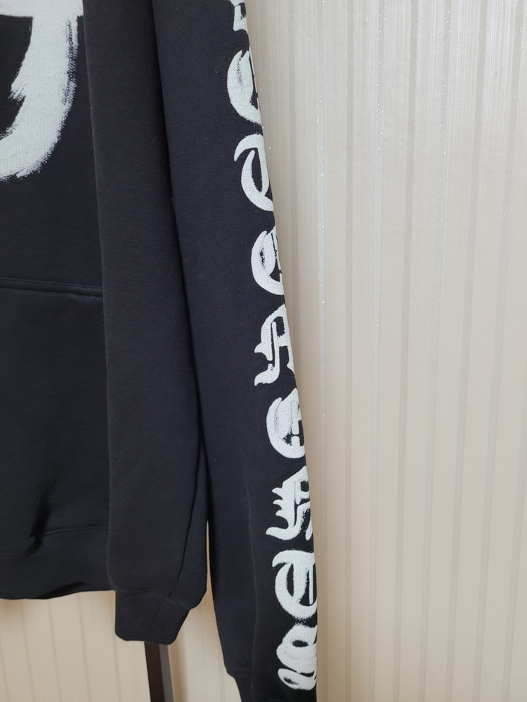 베트멍 블랙 아나키 레터링 오버핏 후드티셔츠 S 이미지