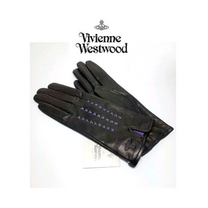 비비안 웨스트우드 X스티치 장식 양가죽 장갑 (새상품)