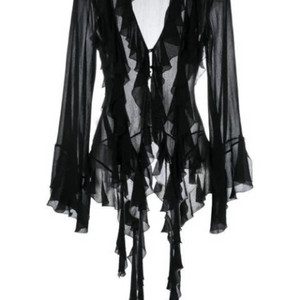 블루마린 시스루 블라우스