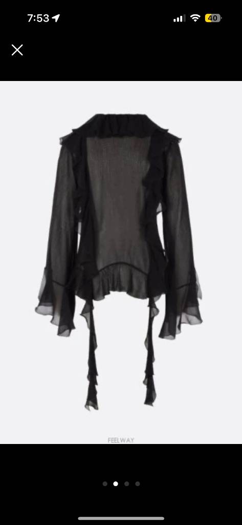 블루마린 시스루 블라우스--1