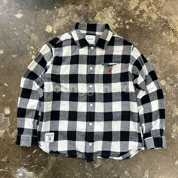 150) 빈폴 주니어 플란넬 체크셔츠 남방--1