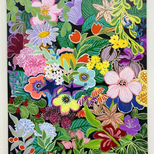 유화 행복한 야생화 꽃그림 유화 아크릴화 이미지