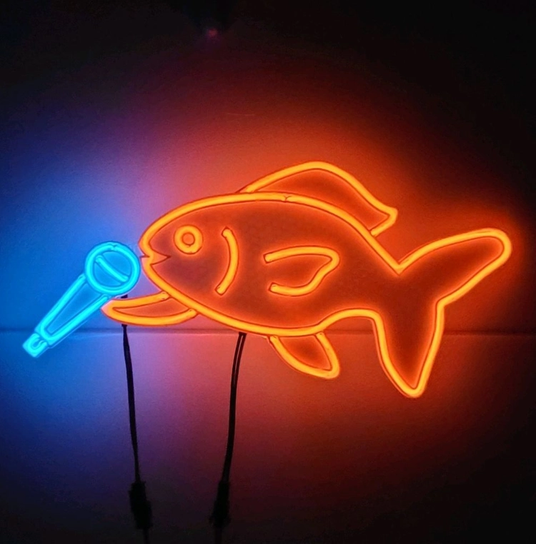 금붕어 노래 네온사인 led 램프 무드등 조명 이미지