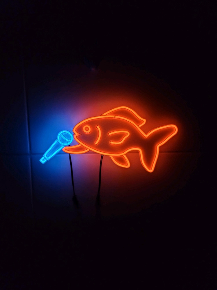 금붕어 노래 네온사인 led 램프 무드등 조명 이미지