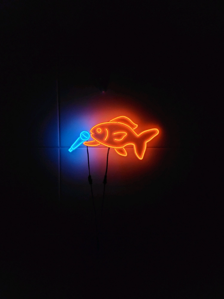 금붕어 노래 네온사인 led 램프 무드등 조명 이미지