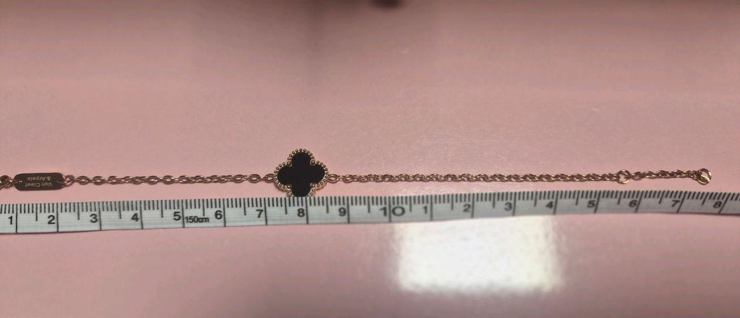 크로버스타일 블랙 네잎클로버팔찌 로골 (새상품)--4