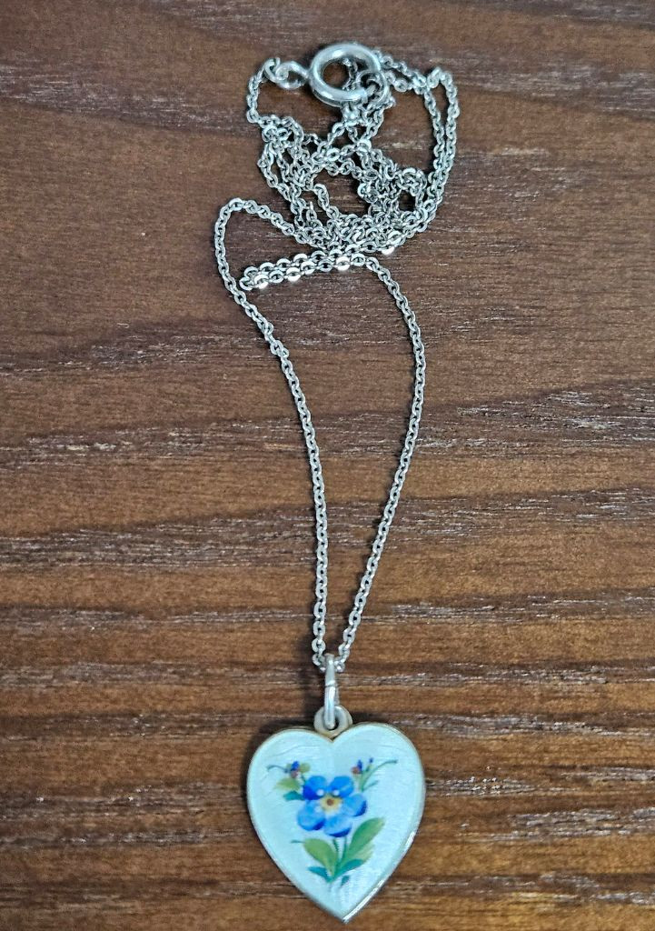 1950년대 노르웨이 빈티지 실버 목걸이--1