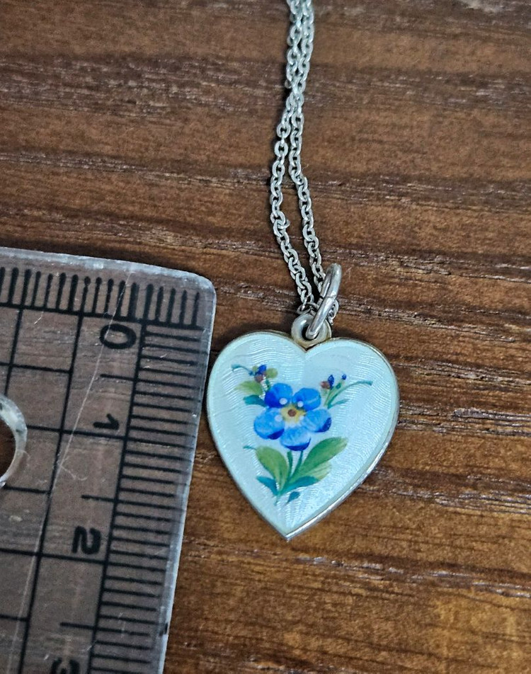 1950년대 노르웨이 빈티지 실버 목걸이--3