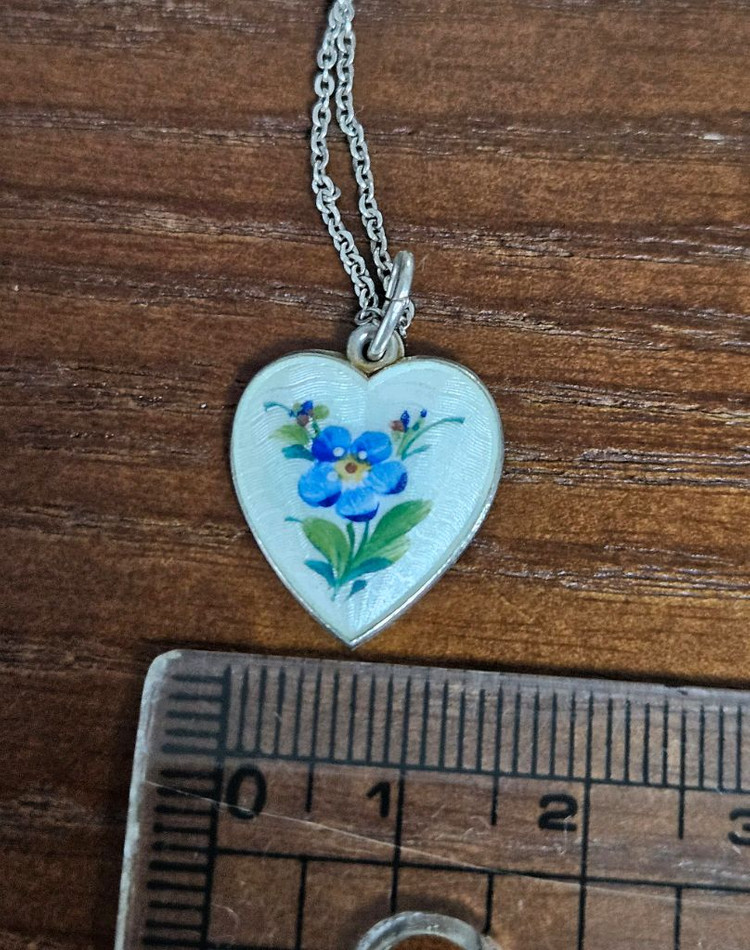 1950년대 노르웨이 빈티지 실버 목걸이--4