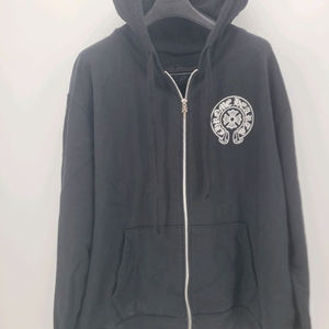 크롬하츠 홀스슈 플리스 후드 집업 블랙 XL사이즈