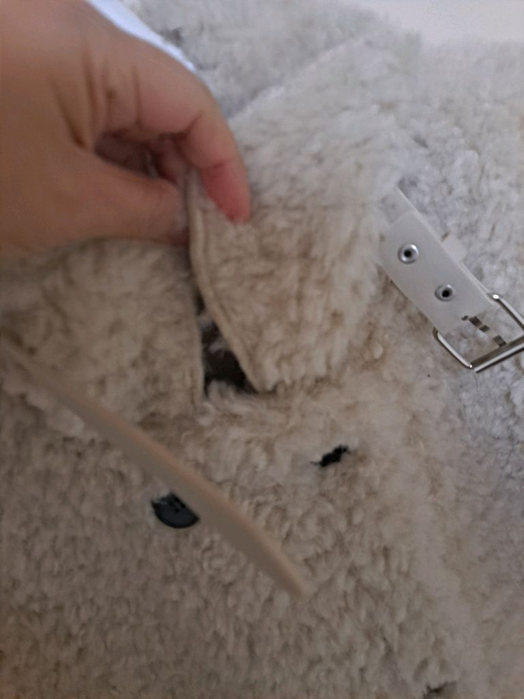 W컨셉 슬로우롤리 무스탕 뽀글이 퍼코트 베이지 이미지