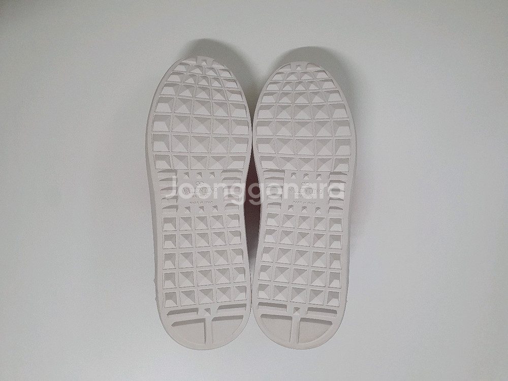 발렌티노 메탈릭 스트라이프 오픈 스니커즈 (화이트 레드)--3