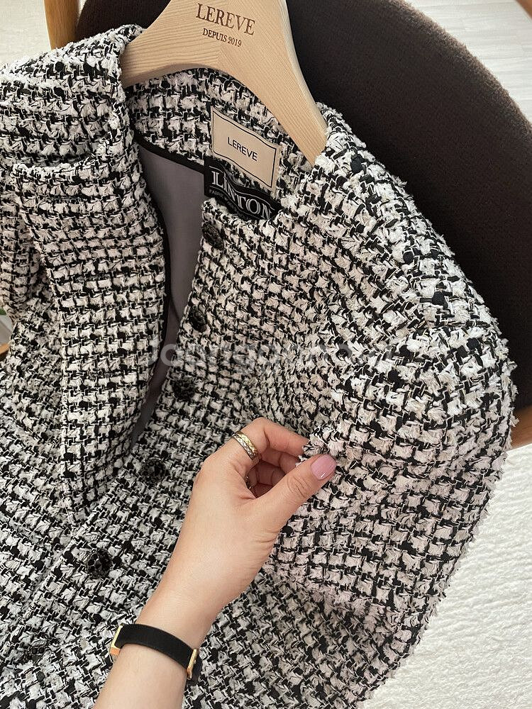 샤팽르레브 Delicat 블랙화이트 린톤트위드셋업(M/66)--3
