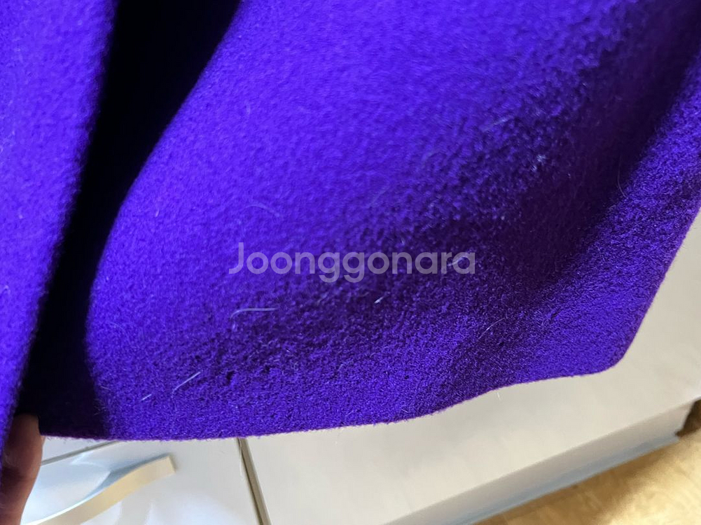 한섬 세컨플로어 퍼플 보라색 울코트 2사이즈(66)--3