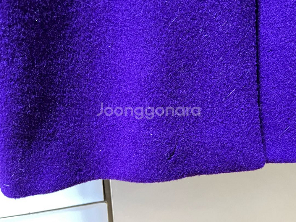 한섬 세컨플로어 퍼플 보라색 울코트 2사이즈(66)--4