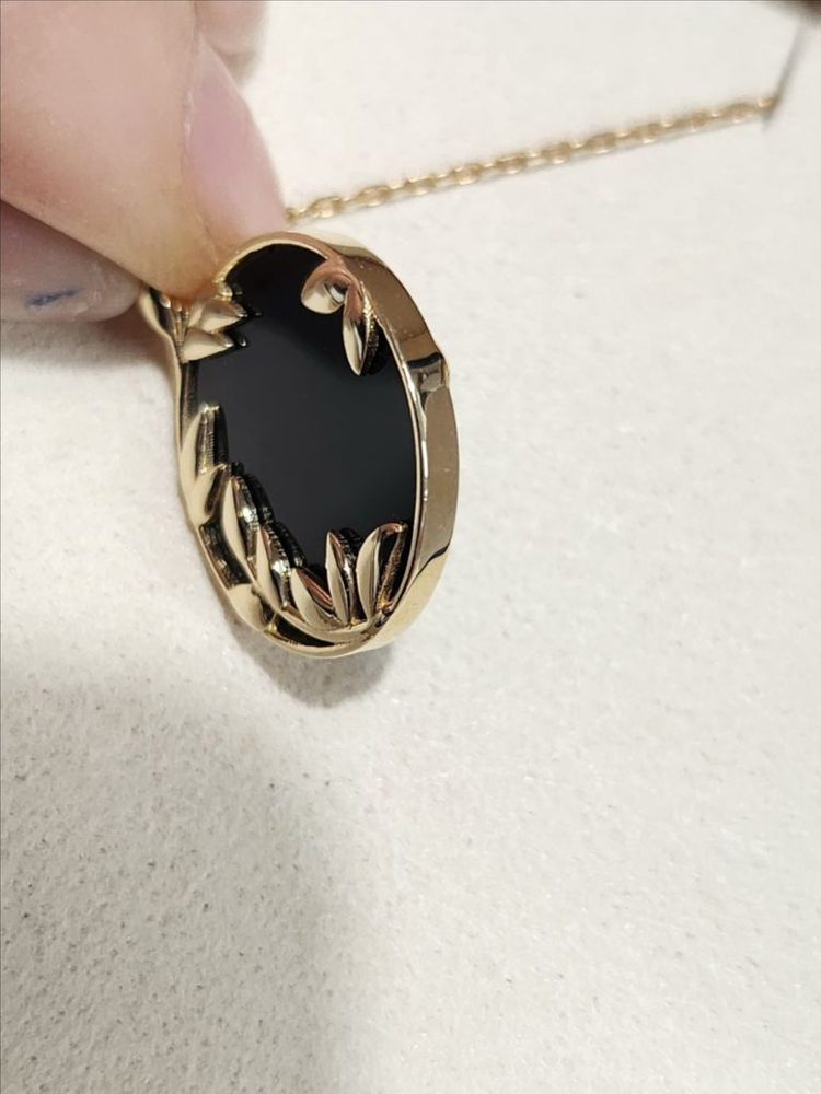 오닉스 펜던트 14k 옐로우골드 제작상품 이미지