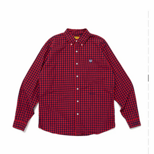 [새상품/XL] 휴먼메이드 깅엄 체크 셔츠 레드 (하트 로고)